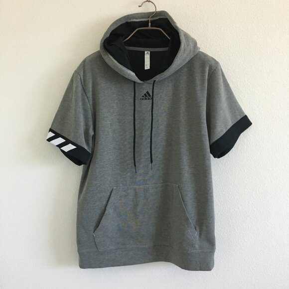 Adidas Performance Cross-Up 365 Hoodie Mens Medium Gray/Black Kangaroo Pocket - Picture 1 of 16